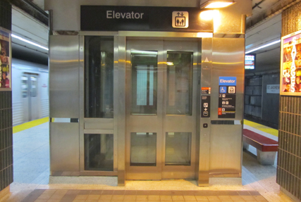 Elevator at St Andrew Station.