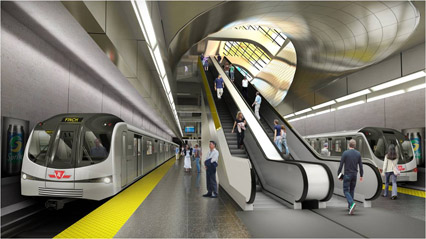 Artist's rendering of future Highway 407 Station.