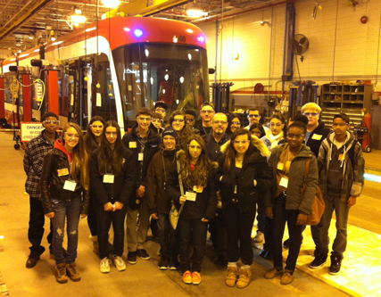 Grade 9 group at Harvey Shop.