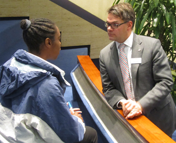 Chief Customer Service Officer Chris Upfold at TTC Town Hall.