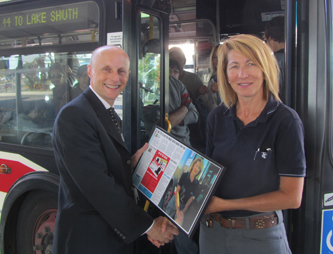 CEO Andy Byford thanks Queensway Operator Ewa Kozlowska.