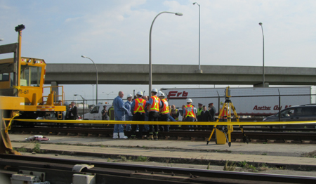 Investigation scene near Yorkdale Station this morning (September 14).