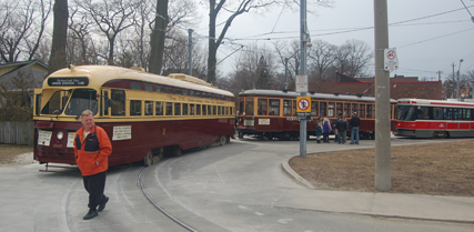 TTC streetcars in Beaches Easter parade.