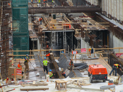 Spadina tour view of Finch West Station and crossover construction.