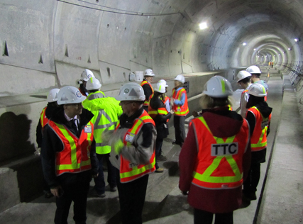 Spadina tour view from inside south tunnel.