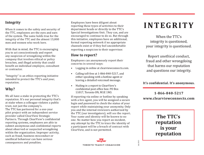 Integrity brochure side 1