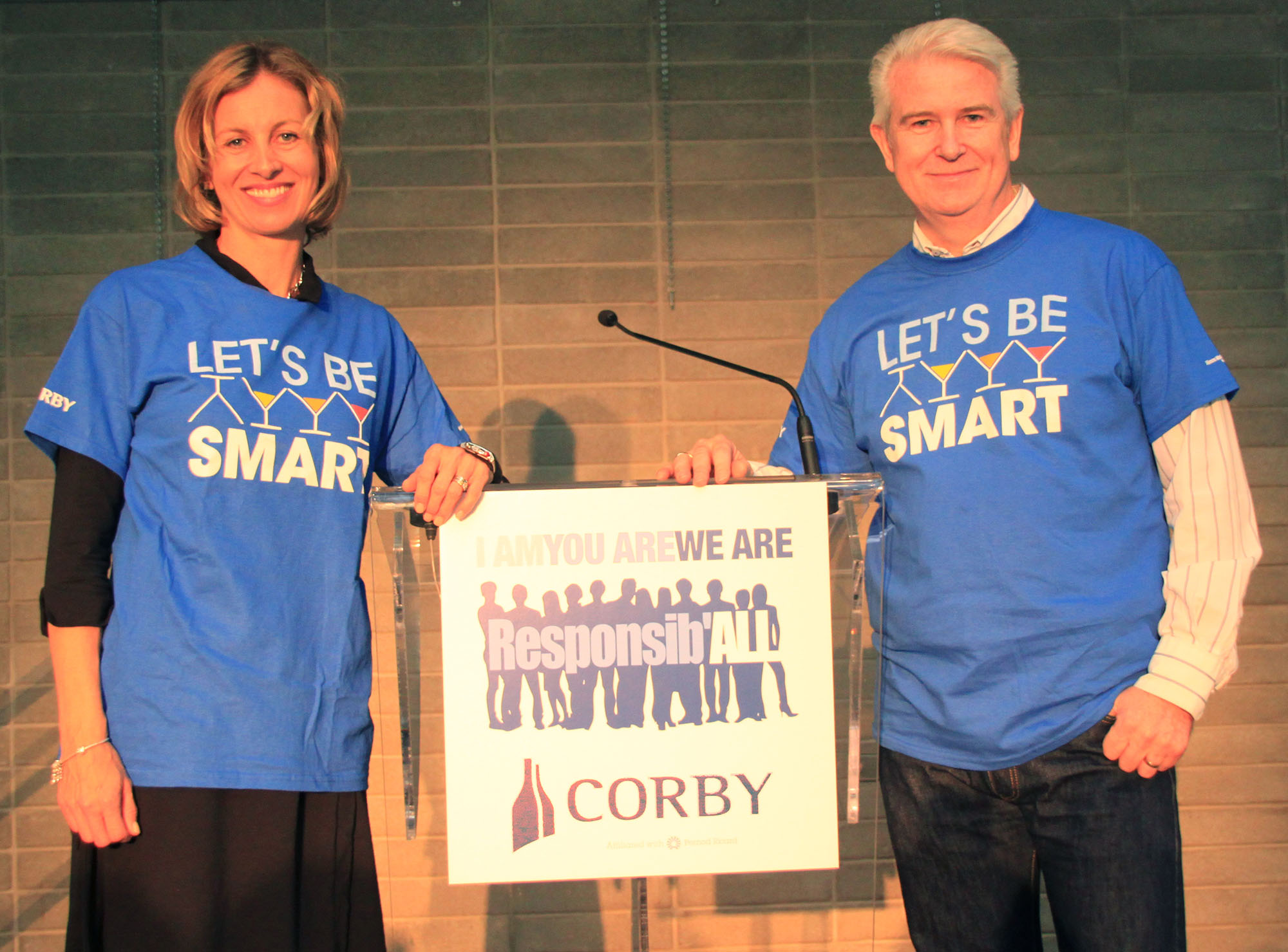 TTC Chair Karen Stintz and Corby President/CEO Patrick O'Driscoll.