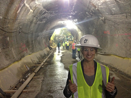 TTC Chair Karen Stintz at New York City subway extension.