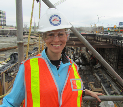 TTC Chair Karen Stintz at Spadina Subway Extension.