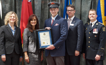 EMS award to Eglinton Operator Justin Irving.