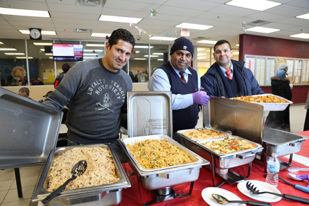 Mount Dennis holiday coat drive and celebratory potluck lunch.