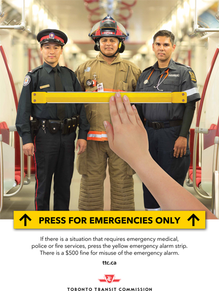 New Emergency Alarm subway poster.