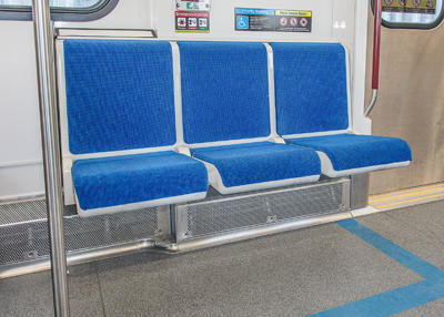 Blue priority seats.