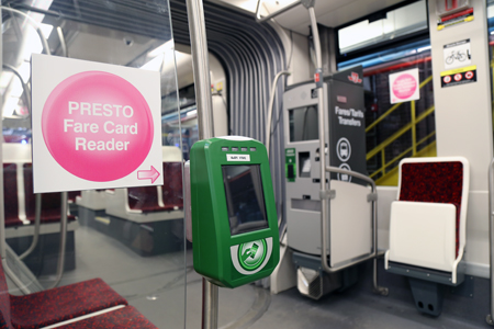 Smartcard equipment onboard new streetcars.