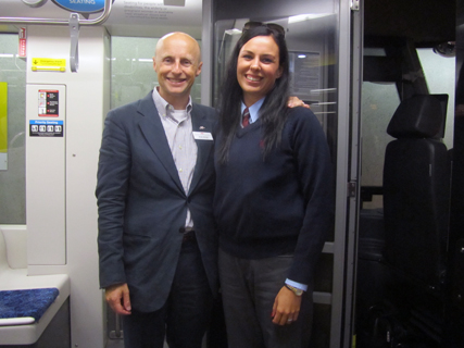 CEO Andy Byford congratulated  4400 Operator Anna Nisiewicz after her first journey.