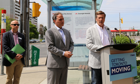Mayor Tory and TTC Chair Josh Colle announce proposed service changes.