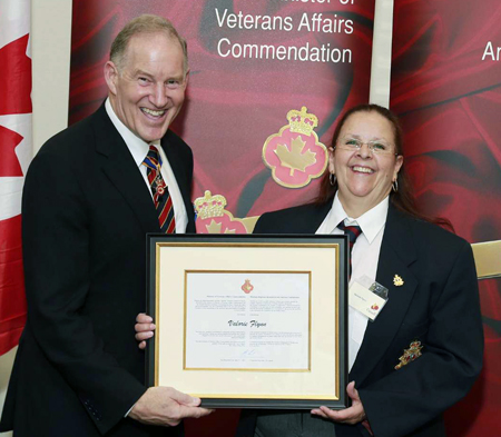 Valorie Flynn receives Veterans Affairs Commendation.