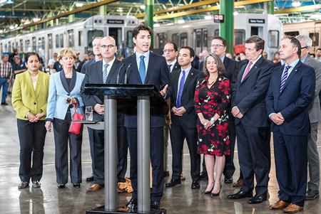 PM Trudeau makes funding announcement at Greenwood Shop on May 5, 2016.