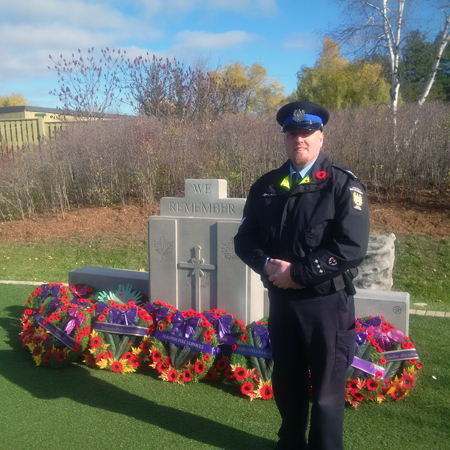 Sergeant Chad Minter represents TTC at wreath laying.