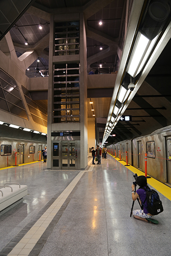 elevator picture taken during the opening  of Toronto York Spadina Subway Extension in 2017