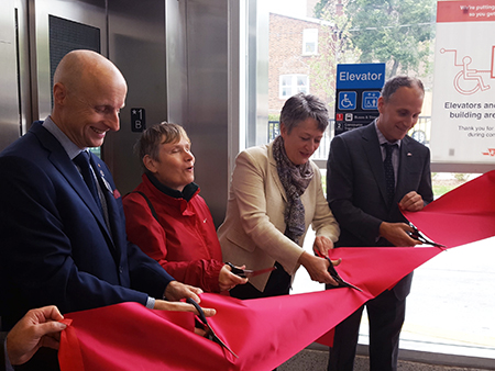 Woodbine Station official elevator opening.