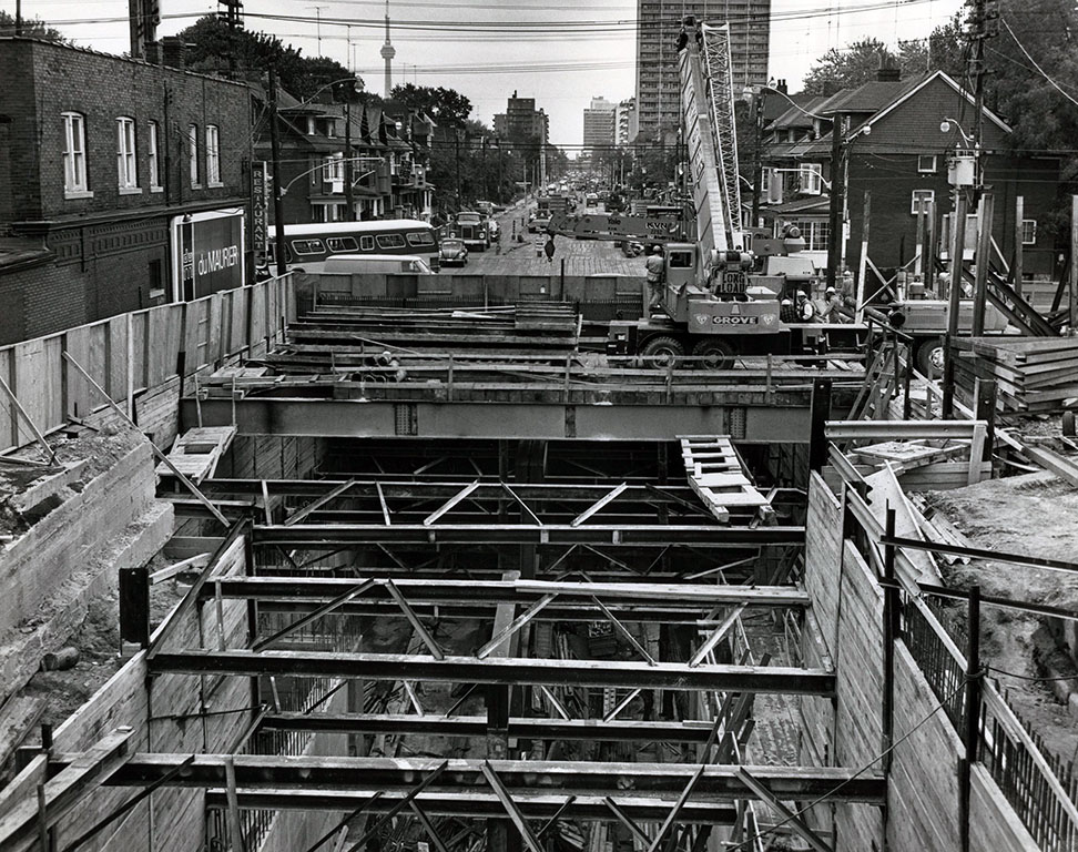 Original Spadina Subway cut and cover construction.
