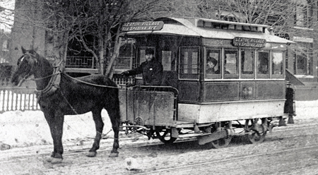 Toronto Street Railway horse drawn streetcar circa late 1800s.