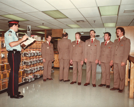 Bus Roadeo 1980 uniform inspection.
