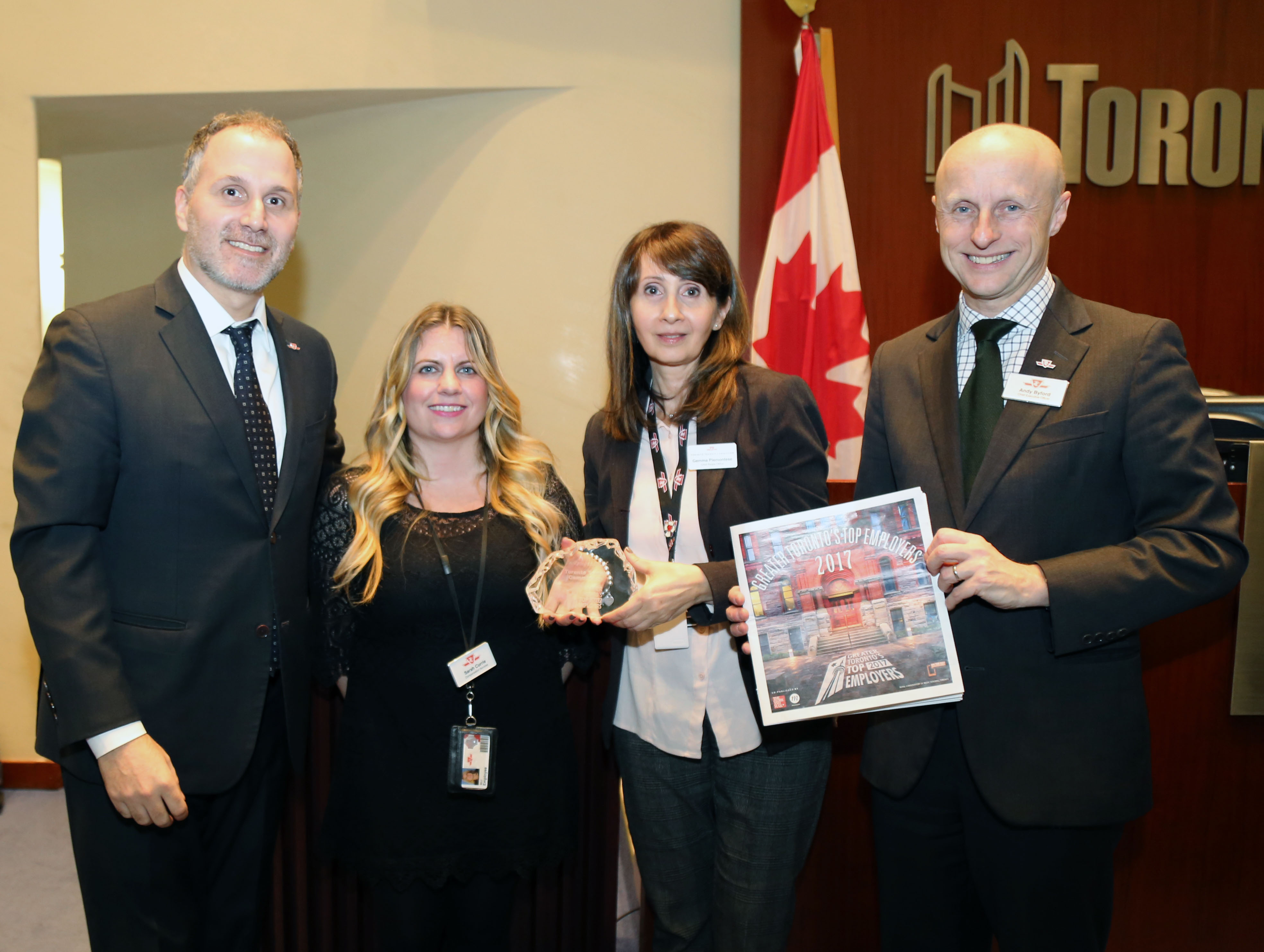 TTC receives Top Employer Award.
